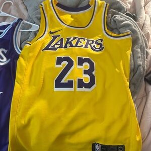 Nike Lakers Yellow Jersey with Purple Accents
